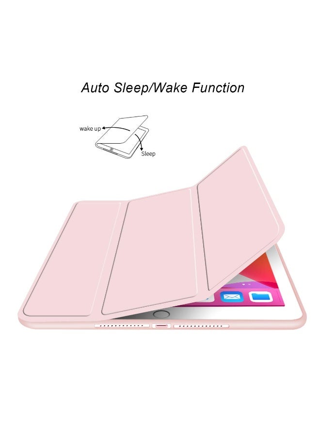 للايباد iPad 2025 (11th) A16 11 inchبوصة غطاء القضية ، إيقاظ / نوم تلقائي ، لمس الجلد المريح ، غطاء واقي ثلاثي الوقوف النحيف مع الظهر الناعم TPU ، الوردي - Image 5