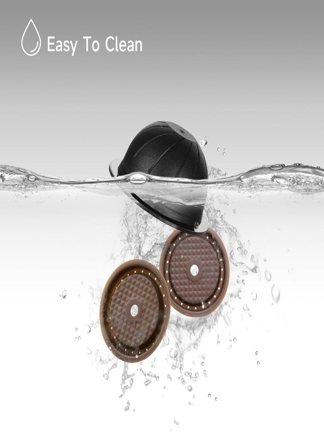 ELIUNG Reusable Coffee Capsule Lids with 150ml/230ml Refillable Ver-tuo Coffee Pods Compatible for Ver-tuo-line Ver-tuo Coffee Machine Capsules Cap with Coffee Scoop and Brush - Image 4