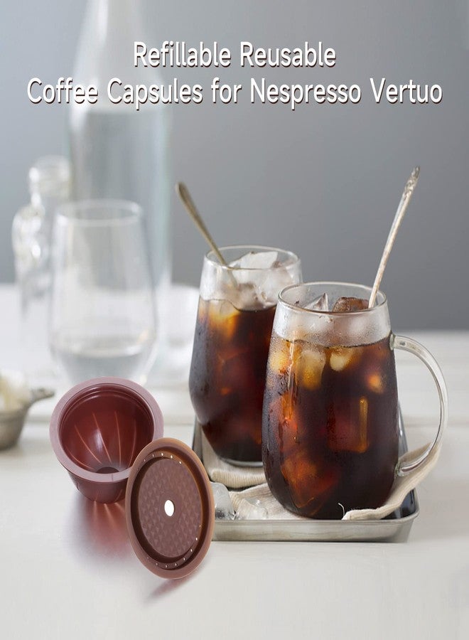 ELIUNG Reusable Coffee Capsule Lids with 150ml/230ml Refillable Ver-tuo Coffee Pods Compatible for Ver-tuo-line Ver-tuo Coffee Machine Capsules Cap with Coffee Scoop and Brush - Image 2