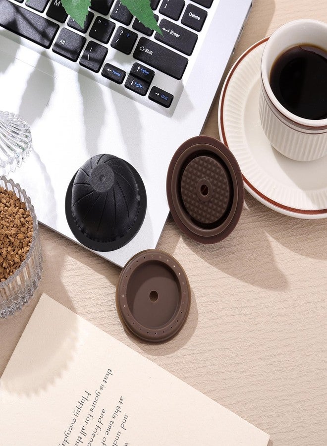 ELIUNG Reusable Coffee Capsule Lids with 150ml/230ml Refillable Ver-tuo Coffee Pods Compatible for Ver-tuo-line Ver-tuo Coffee Machine Capsules Cap with Coffee Scoop and Brush - Image 3