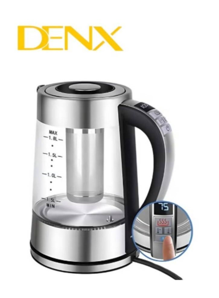 دينكس غلاية كهربائية سعة 1.8 لتر مع 12 عنصر تحكم في درجة الحرارة لمدة تصل إلى 24 ساعة، فلتر من الفولاذ المقاوم للصدأ، 1500 واط DX3408 - Image 2