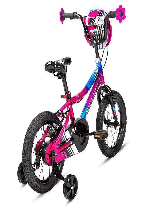 Spartan Twilight Kids Bike | 14 Inch Wheel Size With Training Wheels | Single Speed | Pink Color - Image 3