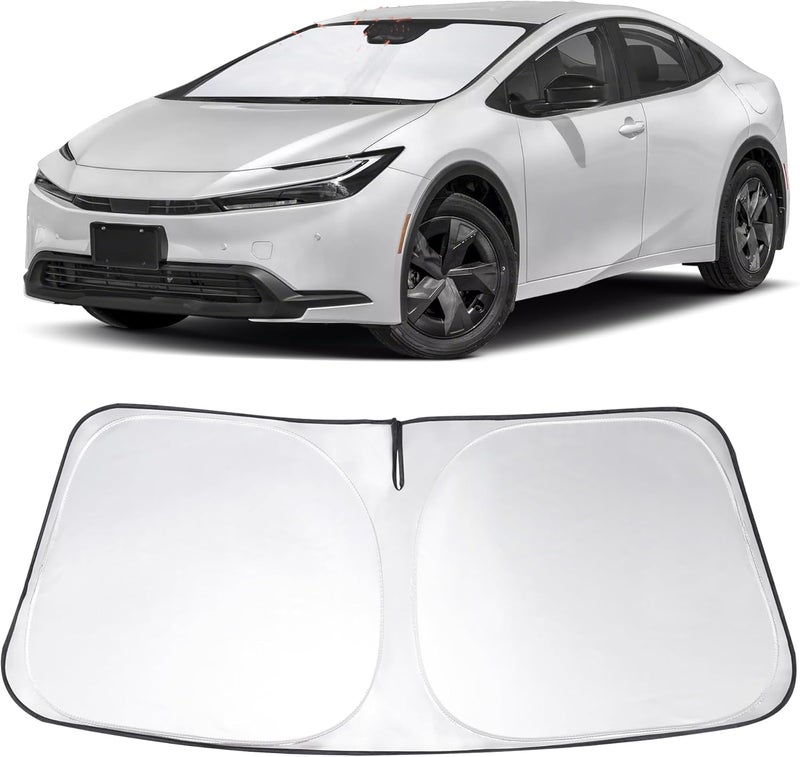 LHFLIVE Windshield Sun Shade Custom Fit 2023 2024 2025 Toyota Prius Accessories Foldable Sunshade Sun Blocker Front Window Shades Covers Keep Car Cooler - Image 1