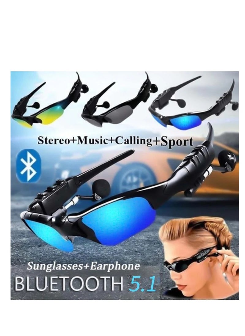 Generic Bluetooth Sunglasses Wireless Sports Earphones Stereo Hands-Free Headphones Music Player Smart Glasses Bluetooth5.1 Headset  - Image 1