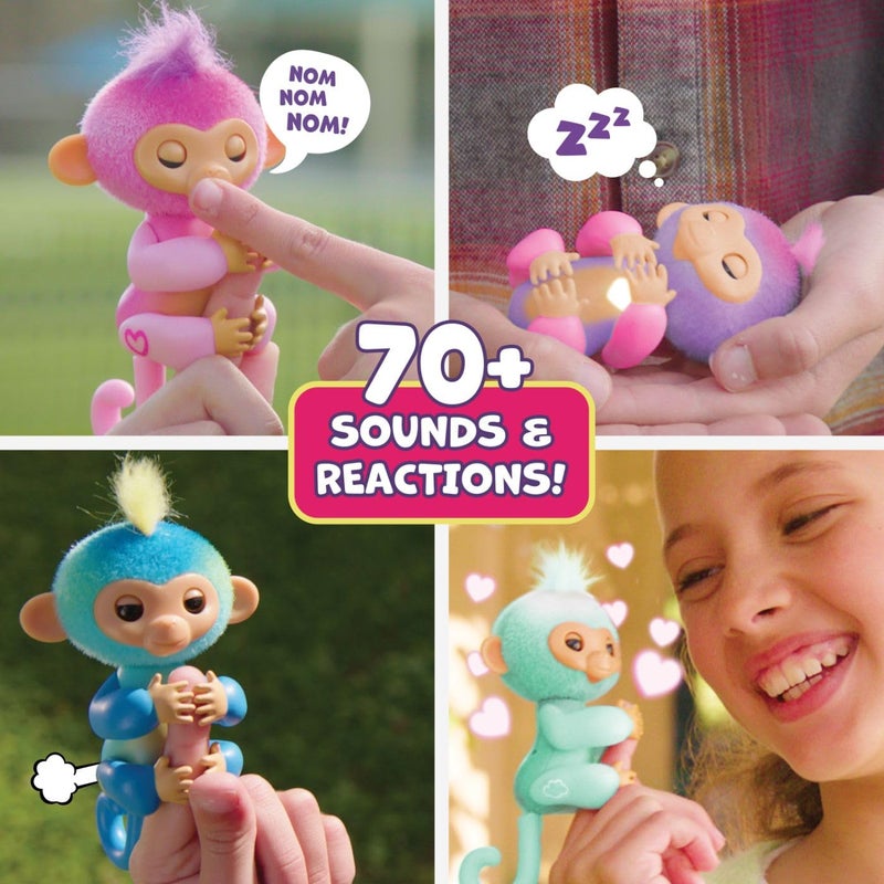 Fingerlings 2023 NEW Interactive Baby Monkey Reacts to Touch â€“ 70+ Sounds & Reactions â€“ Charli (Purple) - Image 3