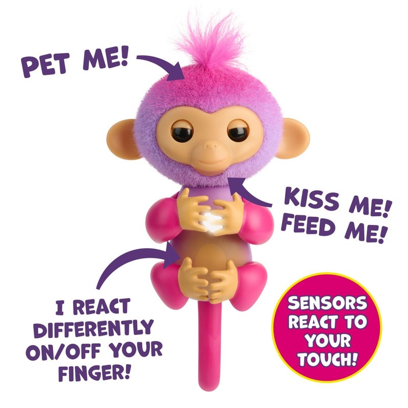 Fingerlings 2023 NEW Interactive Baby Monkey Reacts to Touch â€“ 70+ Sounds & Reactions â€“ Charli (Purple) - Image 4