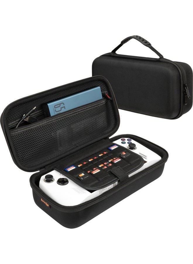 ButterFox Large Carry Case Bag for ASUS Rog Ally Handheld 2023, Large Accessories Pocket for 65W Battery Bank, Slim Mouse and HDMI Cable (Black) - Image 1
