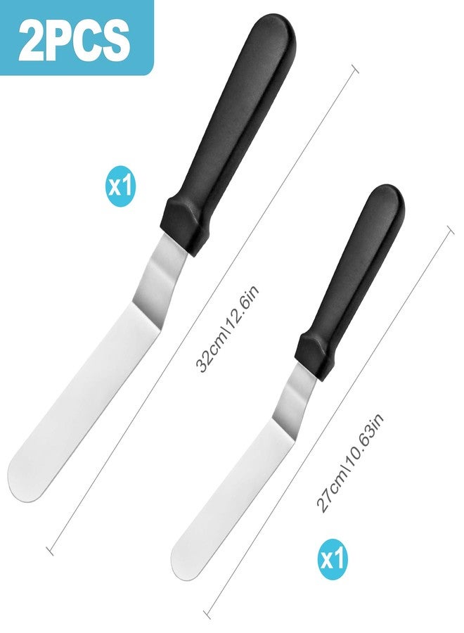 CoguZed 2-Piece Angled Icing Spatula Set (6" & 8"), Stainless Steel Offset Spatulas with Ergonomic Handle for Effortless Cake Decorating & Frosting - Image 2