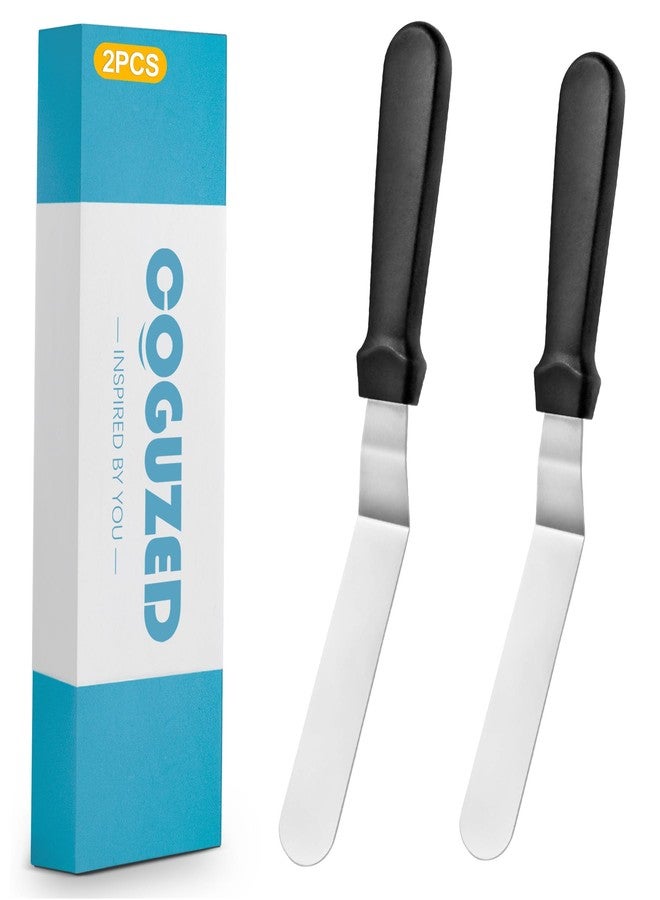 CoguZed 2-Piece Angled Icing Spatula Set (6" & 8"), Stainless Steel Offset Spatulas with Ergonomic Handle for Effortless Cake Decorating & Frosting - Image 1
