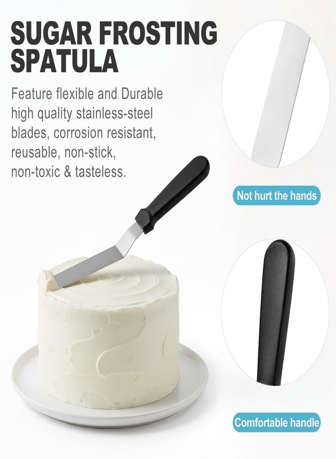 CoguZed 2-Piece Angled Icing Spatula Set (6" & 8"), Stainless Steel Offset Spatulas with Ergonomic Handle for Effortless Cake Decorating & Frosting - Image 3