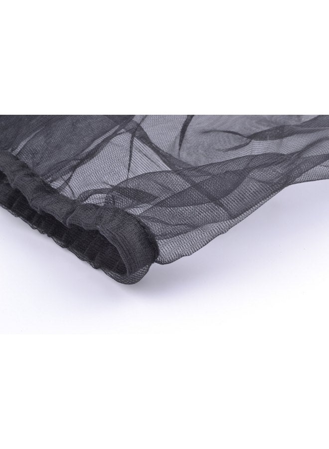 pranovo pranovo Bird Cage Seed Catcher Seeds Guard Parrot Nylon Mesh Net Cover Stretchy Shell Skirt Traps Cage Basket Soft Airy (Black)  - Image 2