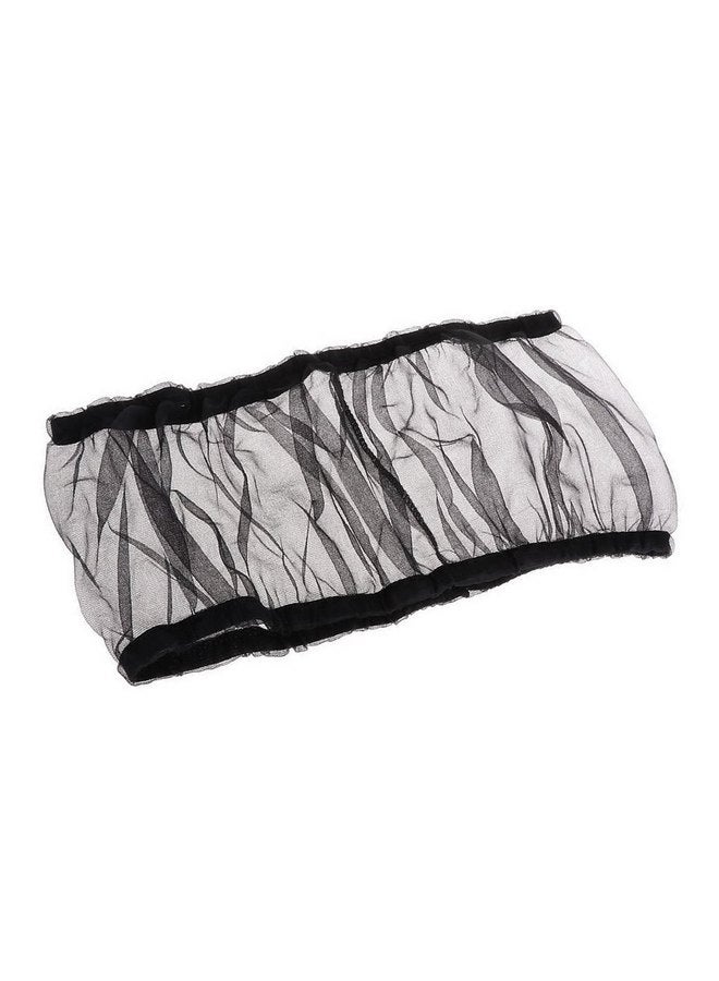 pranovo pranovo Bird Cage Seed Catcher Seeds Guard Parrot Nylon Mesh Net Cover Stretchy Shell Skirt Traps Cage Basket Soft Airy (Black)  - Image 1