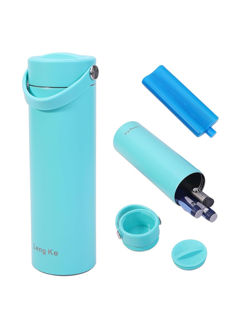 لينج كي حقيبة السفر الخاصة بأقلام ومستلزمات الأنسولين لمرضى السكري مع عبوة ثلج معتمدة من إدارة أمن المواصلات الأمريكية، حقيبة تبريد محمولة لتنظيم مرضى السكري، مبرد أدوية الأنسولين  زجاجة تخزين قنينة تخزين داء السكري - Image 1