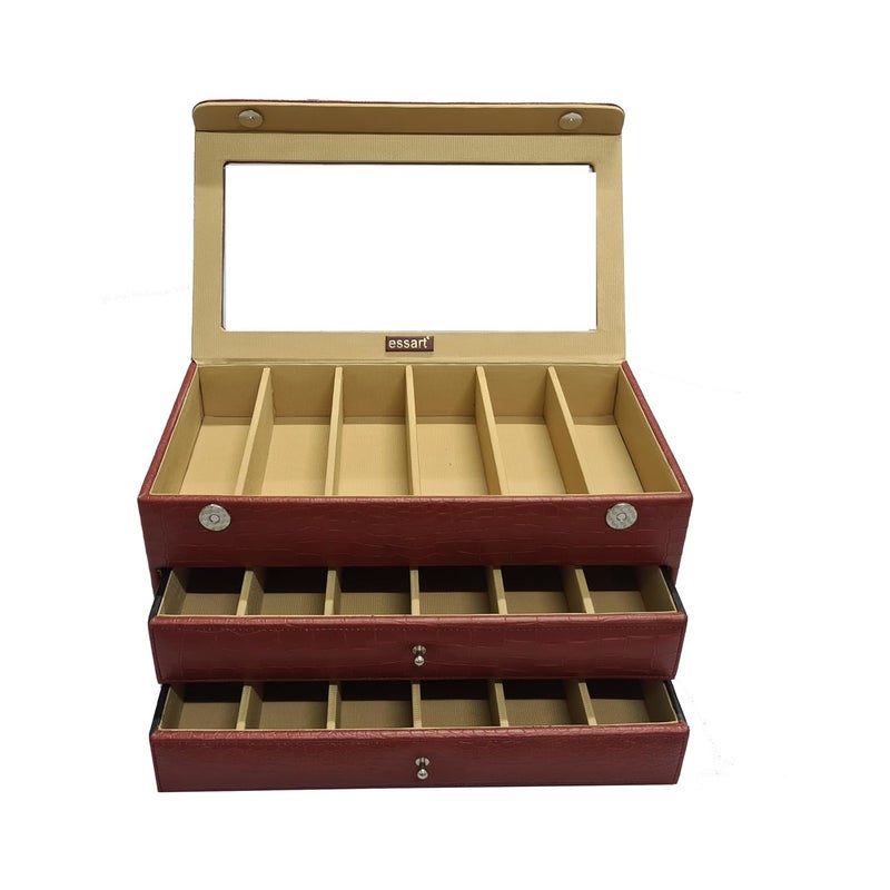 essart Faux Leather Luxury Sunglass Storage Case Premium Leather Eyewear Organizer Box Elegant Protective Case for Men & Women Sunglasses luxury chashma box - Image 1