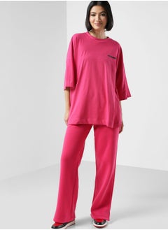 Racer Printed Wide Leg Joggers
