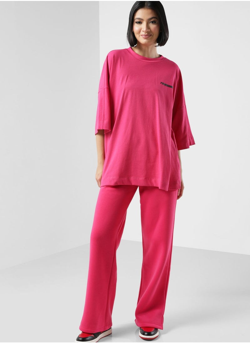 The Giving Movement - Racer Printed Wide Leg Joggers - Image 1