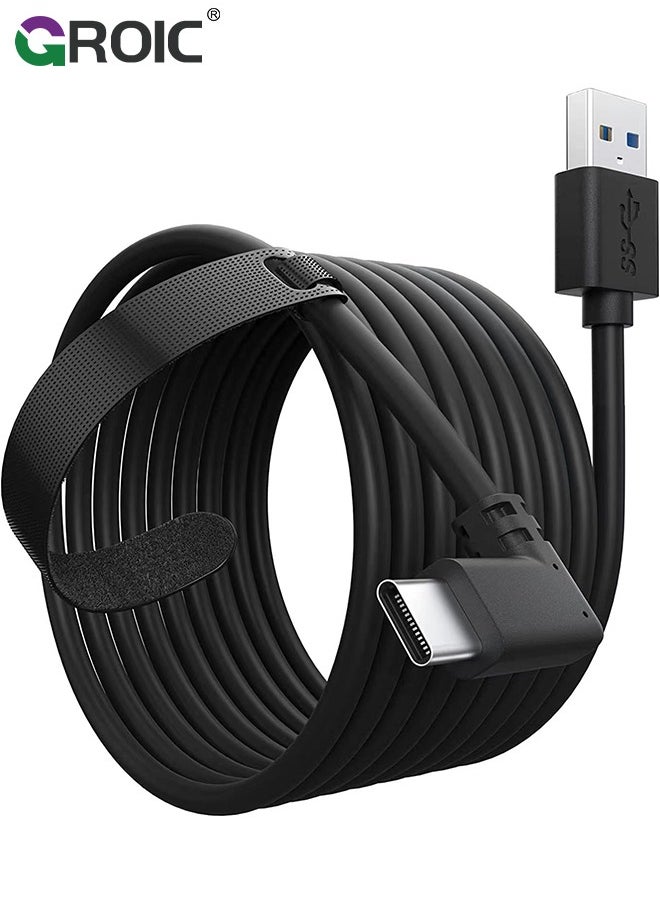 GROIC - Link Cable 16FT for Oculus Quest 3/2/Pro, Charging Cord Compatible with Pc Game, High Speed Data Transfer Cable, USB 3.0 A to C Charger Wire for VR Oculus Meta Quest Headsets - Image 1