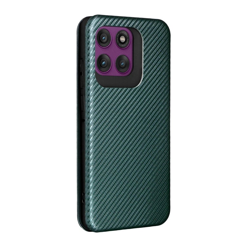 erorex For Motorola Edge 60 Pro Carbon Fiber Texture Flip Leather Phone Case(Green) - Image 3