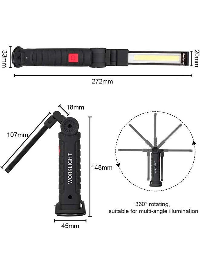 Photon LED Work Lights with 360°Rotate, USB Rechargeable COB Light with Magnetic Base and 5 Modes, Versatile Lighting for Repairs, Outdoors etc (Black) - Image 2