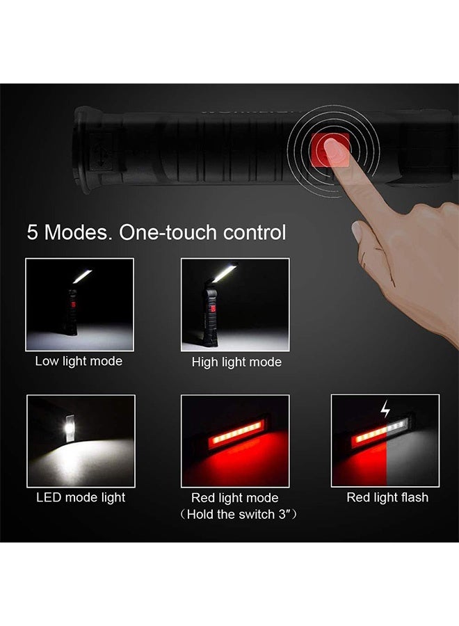 Photon LED Work Lights with 360°Rotate, USB Rechargeable COB Light with Magnetic Base and 5 Modes, Versatile Lighting for Repairs, Outdoors etc (Black) - Image 4
