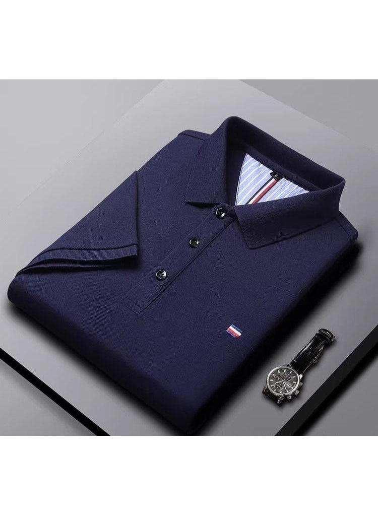 POLO Embroidered Men's Pure Cotton Cotton Short Sleeved Polo Shirt Summer  Business Casual Breathable Men's Top - Image 1