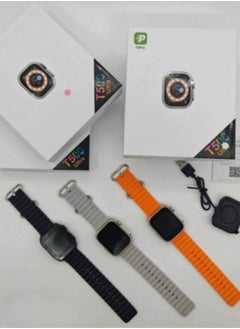 T500 Ultra Smart Watch Combo Set, 3 unit smart watch Black, Orange, Silver