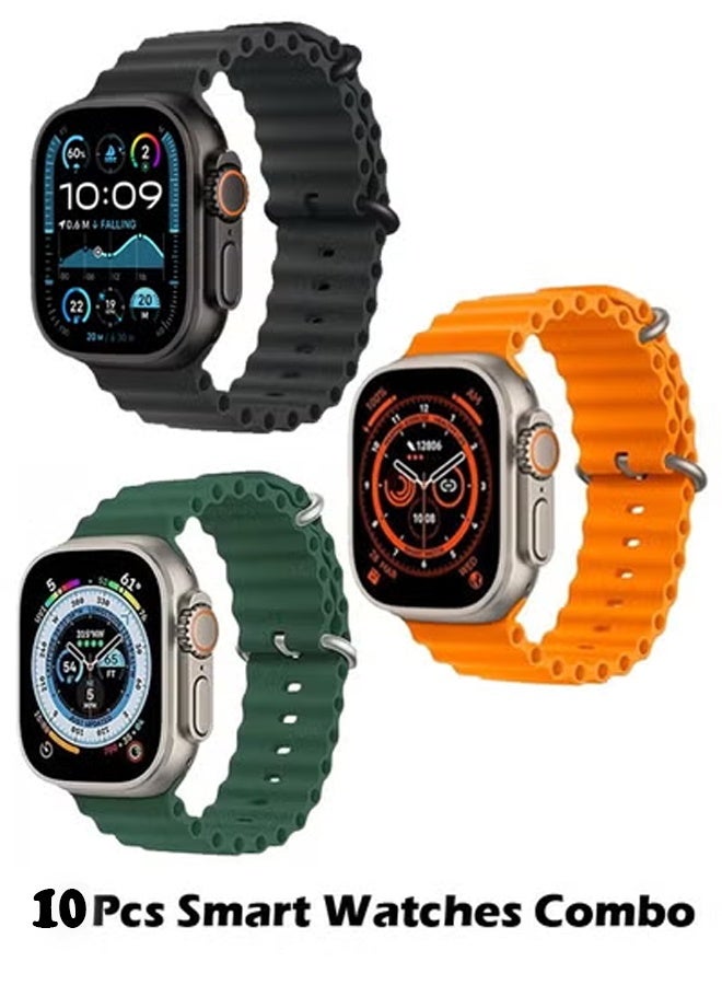 Hiwatch PRO T900 Ultra Smart Watch Combo Set, 10 units Full Display smart watch Assorted Color - Image 1