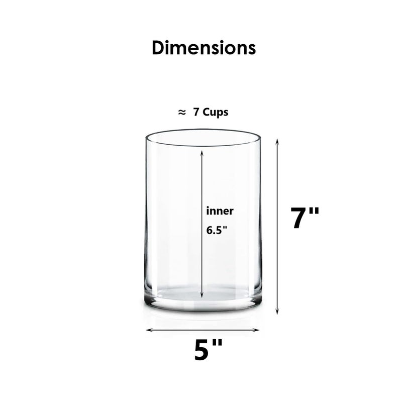 CYS Excel Glass Cylinder Vase (H:10" D:5") | Multiple Size Choices Glass Flower Vase Centerpieces | Hurricane Floating Candle Holder Vase - Image 4