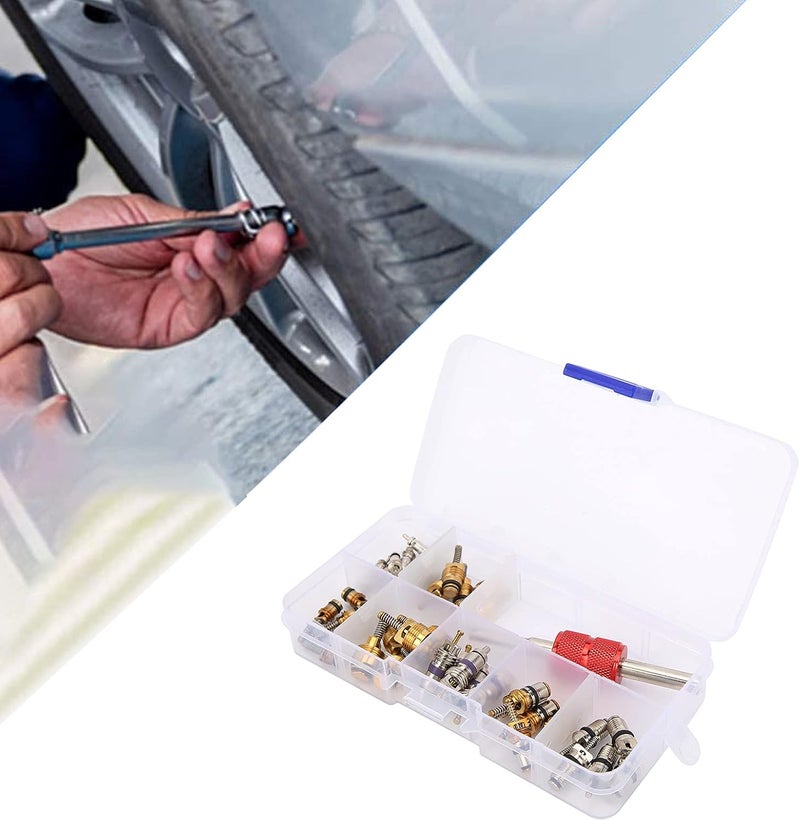 klarako AC Valve Kit, 40PCS Car Air Conditioner Valve Core Automotive Air Conditioning Refrigeration Tire Valve Stem with Remover Tool 5101791AA / 5189373AA Replacement for Chrysler - Image 5
