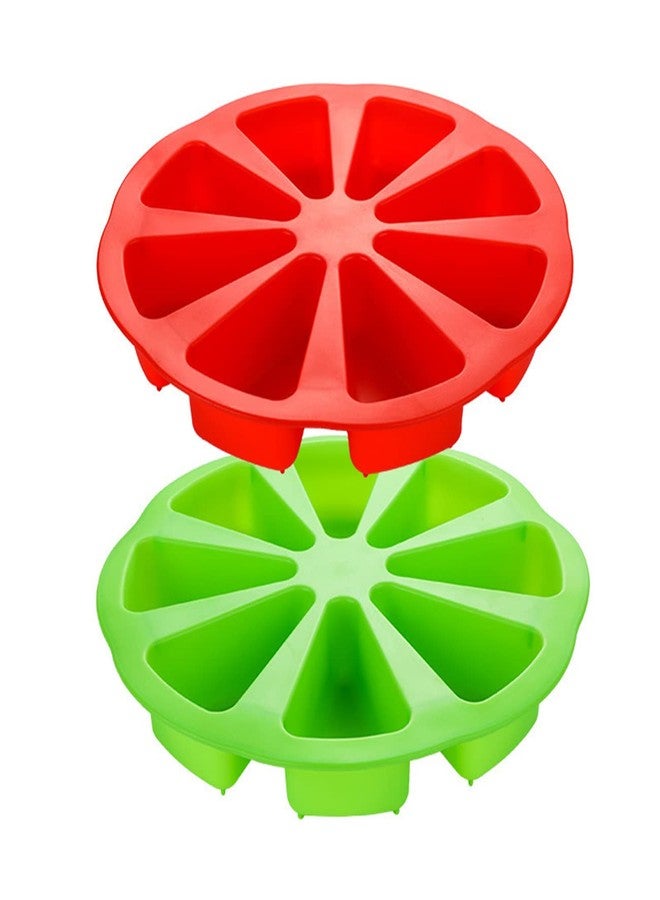CdyBox Triangle Cavity Cake Mold Silicone Cake Mould 8 Hole Orange Shaped Pizza Pan for Ovens Microwaves DIY Baking Tool 2 Pieces - Image 1