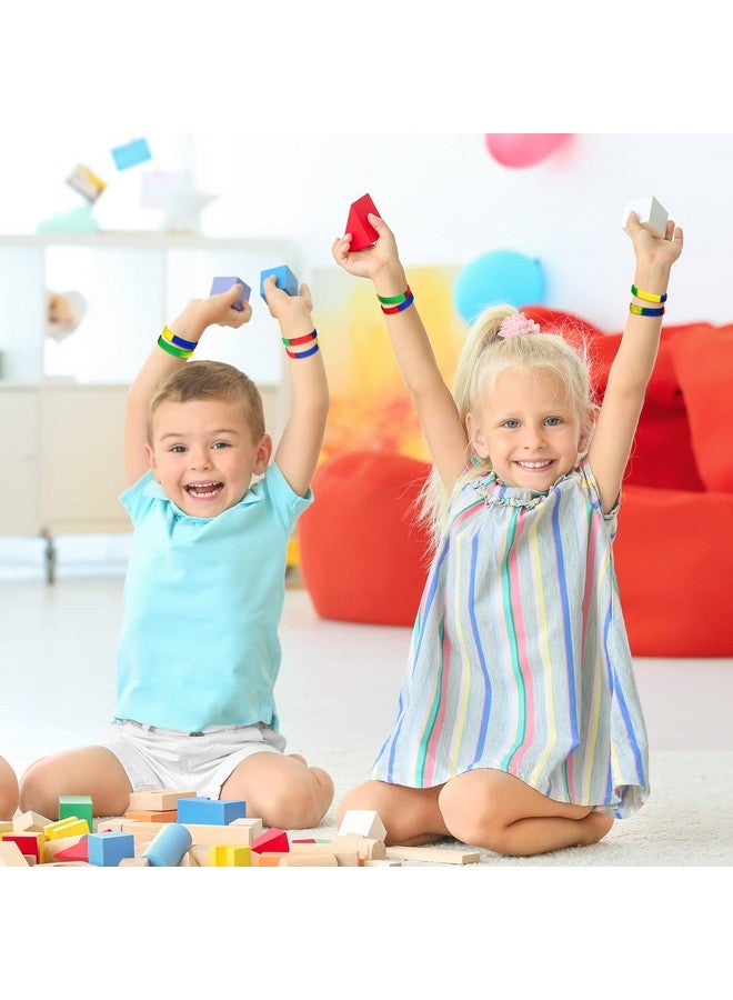 Charniol 48 Pack Color Brick Party Favors Kids Silicone Bracelet Building Block Wristbands Party Supplies For Boys Girls Birthday Party Stuffing - Image 5