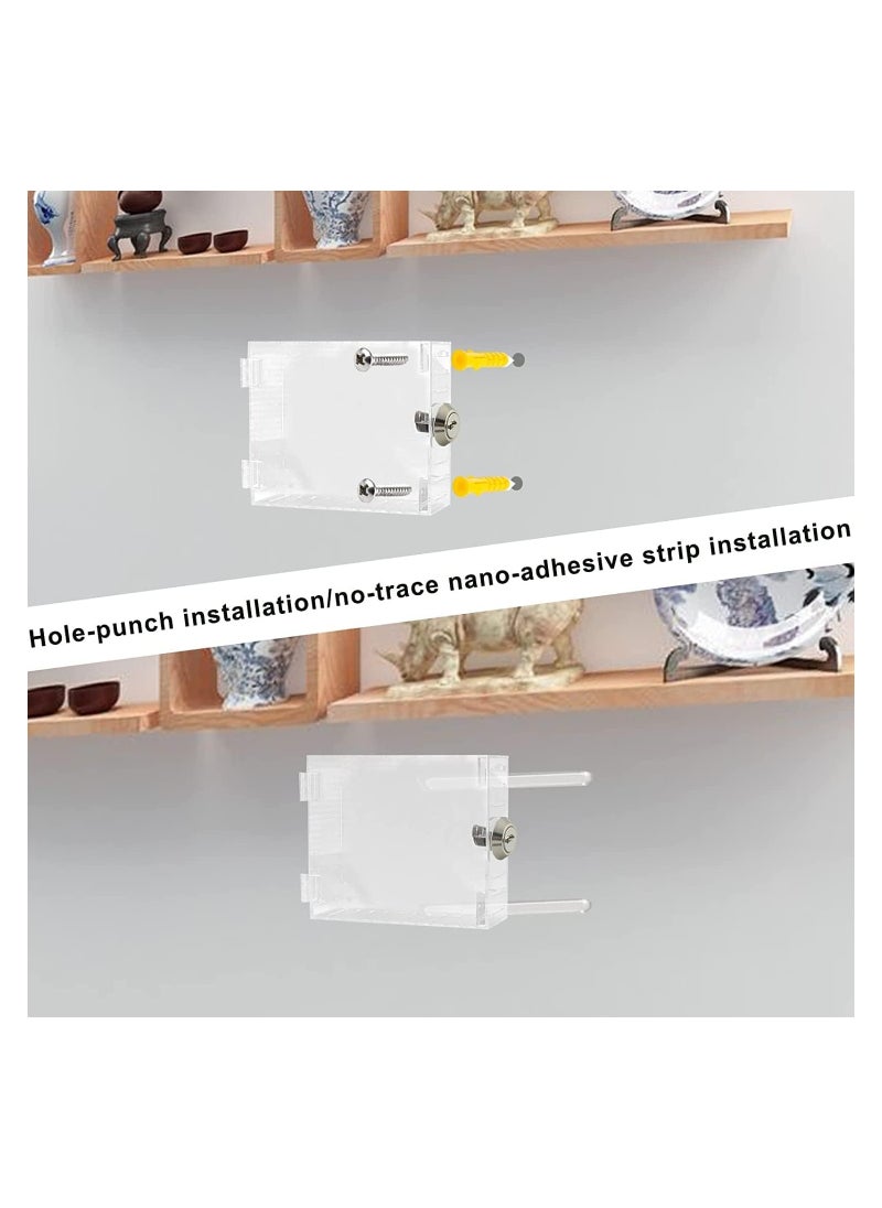 KASTWAVE - Universal Thermostat Lock Box with Key, Clear Plastic Thermostat Guard for Wall, Lockable Heat and Air Condition Control Panel Cover Fits 5.6 x 4.5 inch or Smaller (Small 1 Set) - Image 1