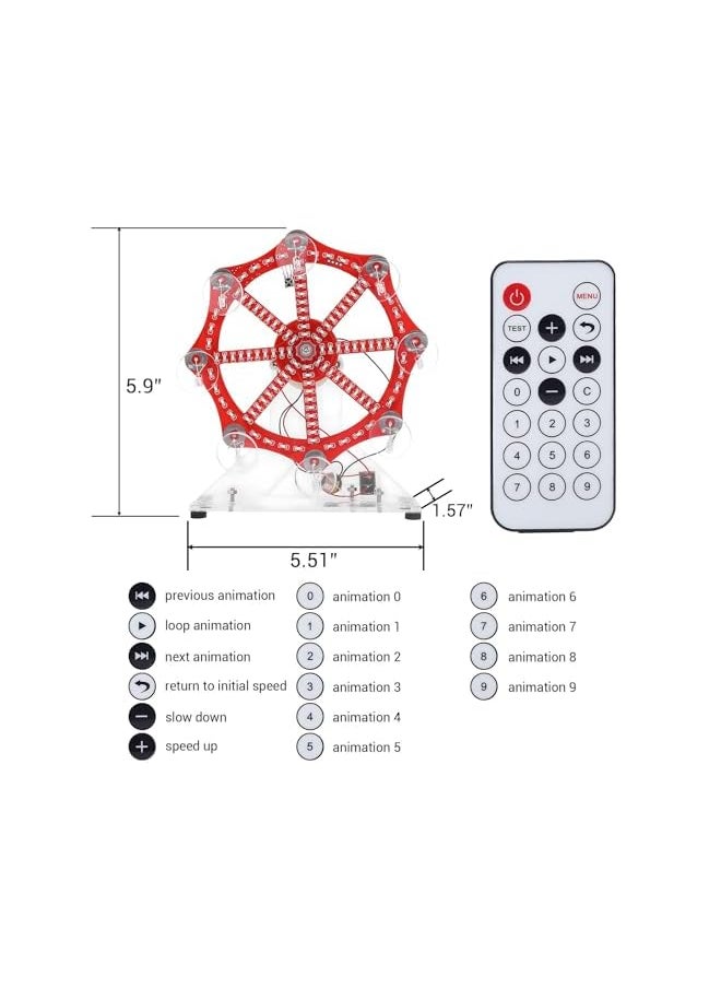 Excefore - Colorful Led Lights Smd Smt Soldering Practice Kit Rotating Led Ferris Wheel Diy Electronics Kit For Students College High School And Diy Enthusiasts Educational Fun - Image 1