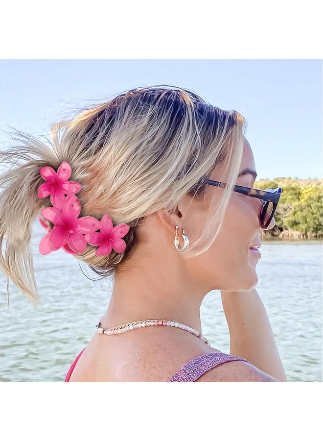 Amariver Flower Hair Claw Clips - 4PCS Glossy Hawaiian Clips for Thick and Thin Hair, Non-Slip Strong Hold Hair Accessories for Women and Girls - Image 4