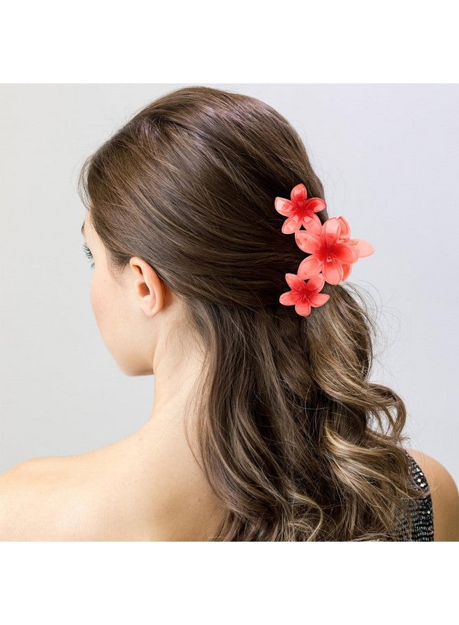 Amariver Flower Hair Claw Clips - 4PCS Glossy Hawaiian Clips for Thick and Thin Hair, Non-Slip Strong Hold Hair Accessories for Women and Girls - Image 5