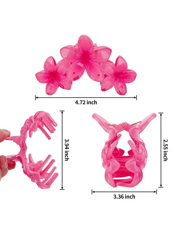 Amariver Flower Hair Claw Clips - 4PCS Glossy Hawaiian Clips for Thick and Thin Hair, Non-Slip Strong Hold Hair Accessories for Women and Girls - Image 2