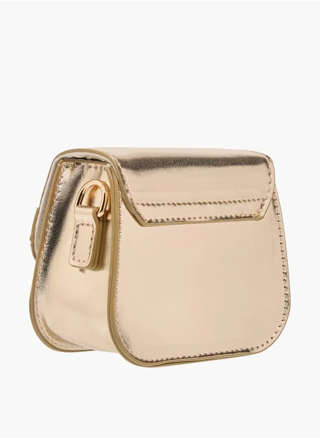 Flora Bella By Shoexpress Girls Butterfly Accent Crossbody Bag With Detachable Chain Strap And Flap Closure Ramadan Collection