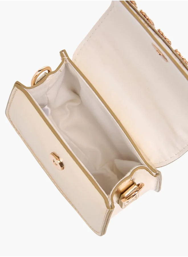 Flora Bella By Shoexpress Girls Butterfly Accent Crossbody Bag With Detachable Chain Strap And Flap Closure Ramadan Collection
