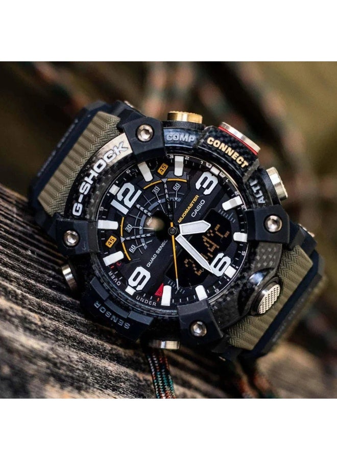 Casio G-SHOCK GG-B100-1A3DR Mudmaster Bluetooth Analog Digital Watch Mud Resistant Shock Resistant 200m Water Resistant Sensor Watch LED Backlight World Time Stopwatch Countdown Timer Alarms Auto Calendar - Image 4