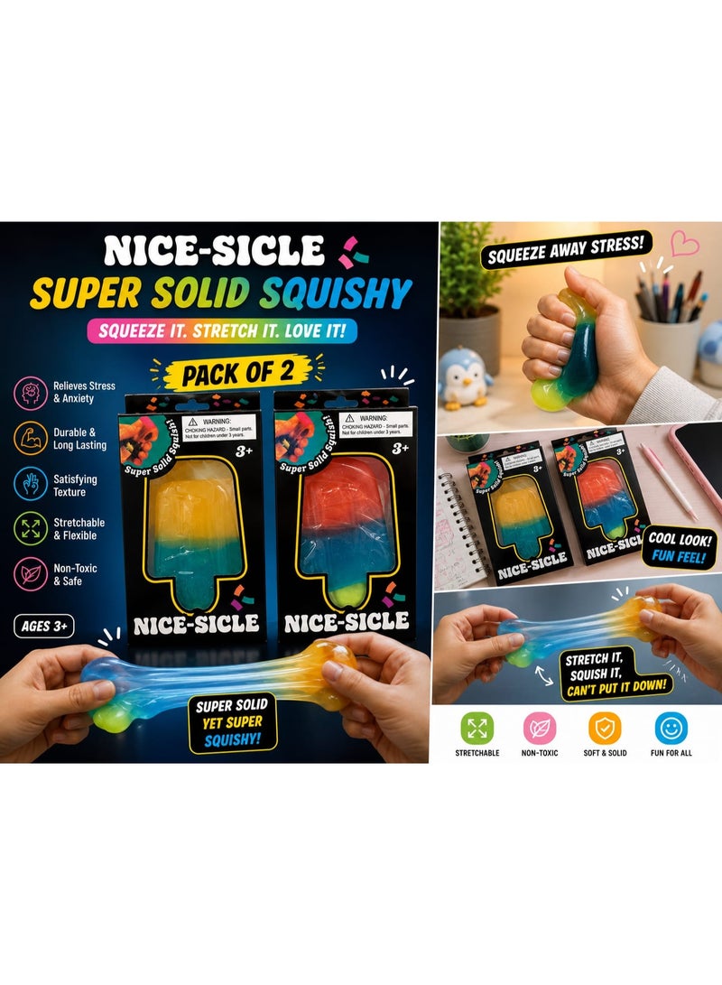 لعبة حسية قابلة للعصر فائقة الصلابة NICE-SICLE - عبوة من 2