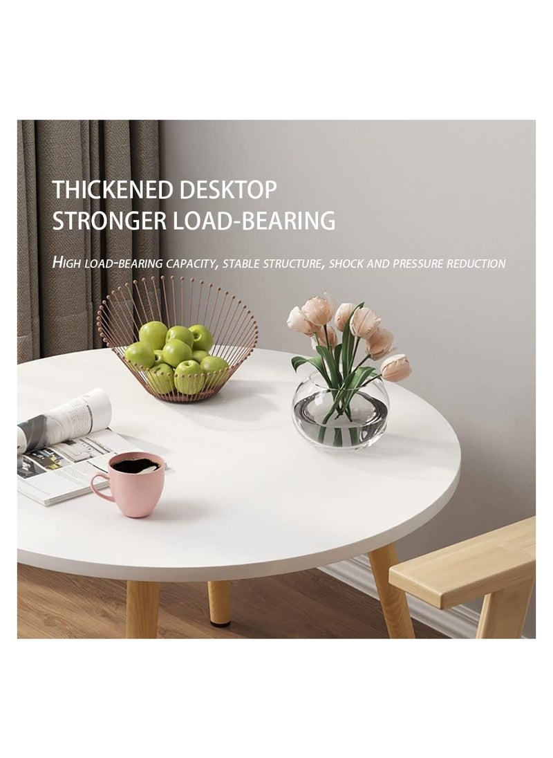 Generic - Dining Table End Table Coffee Table Simple Small with Wood Legs Round Table for Living Room Household Balcony Reception Negotiation(80*80*73cm) ﻿ - Image 1