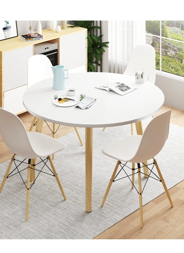 Generic - Dining Table End Table Coffee Table Simple Small with Wood Legs Round Table for Living Room Household Balcony Reception Negotiation(80*80*73cm) ﻿ - Image 1