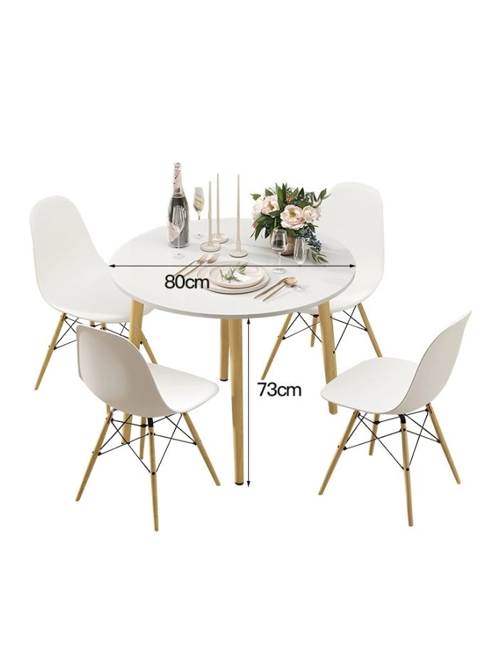Generic - Dining Table End Table Coffee Table Simple Small with Wood Legs Round Table for Living Room Household Balcony Reception Negotiation(80*80*73cm) ﻿ - Image 1
