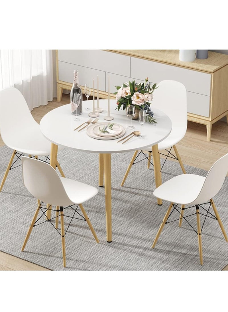Generic - Dining Table End Table Coffee Table Simple Small with Wood Legs Round Table for Living Room Household Balcony Reception Negotiation(80*80*73cm) ﻿ - Image 1