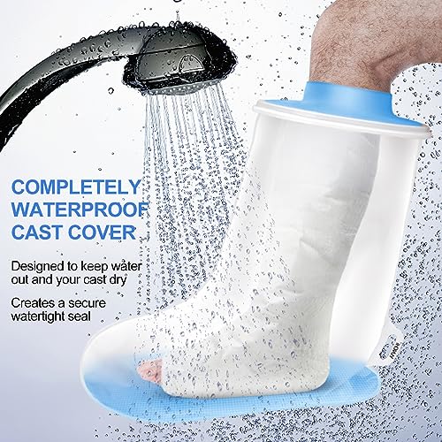 YUNCHI Waterproof Extra Wide Leg Cast Cover for Shower Adult After Surgery with Non-Slip Bottom, Extra Large Watertight Foot Cast Protector for Plus Size Adults Large Casts Surgery Shower Boots - Image 5