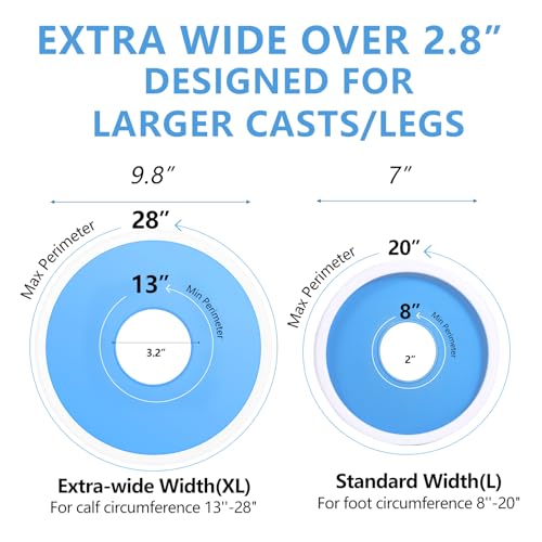 YUNCHI Waterproof Extra Wide Leg Cast Cover for Shower Adult After Surgery with Non-Slip Bottom, Extra Large Watertight Foot Cast Protector for Plus Size Adults Large Casts Surgery Shower Boots - Image 2