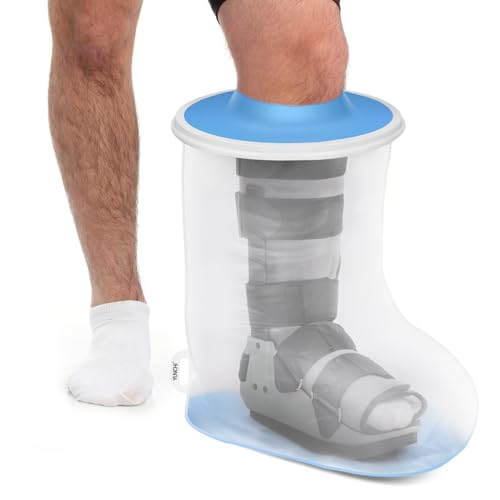 YUNCHI Waterproof Extra Wide Leg Cast Cover for Shower Adult After Surgery with Non-Slip Bottom, Extra Large Watertight Foot Cast Protector for Plus Size Adults Large Casts Surgery Shower Boots - Image 1