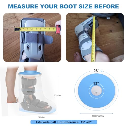 YUNCHI Waterproof Extra Wide Leg Cast Cover for Shower Adult After Surgery with Non-Slip Bottom, Extra Large Watertight Foot Cast Protector for Plus Size Adults Large Casts Surgery Shower Boots - Image 3