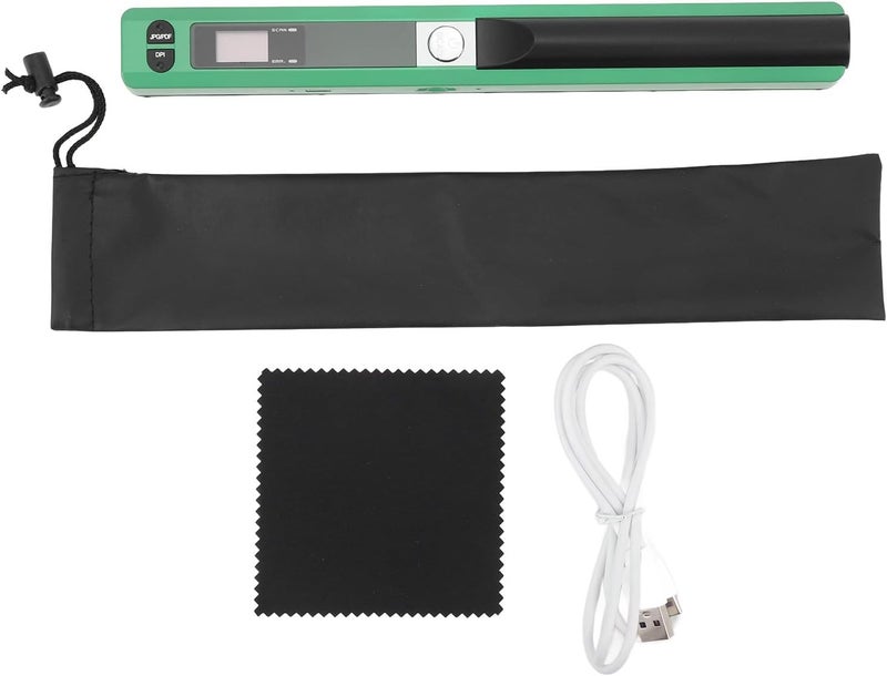 Marhynchus Portable Scanner Handheld Document Scanner with 300DPI 600DPI 900DPI Resolution Modes USB Connection for Business Home Office Use (Green) - Image 1