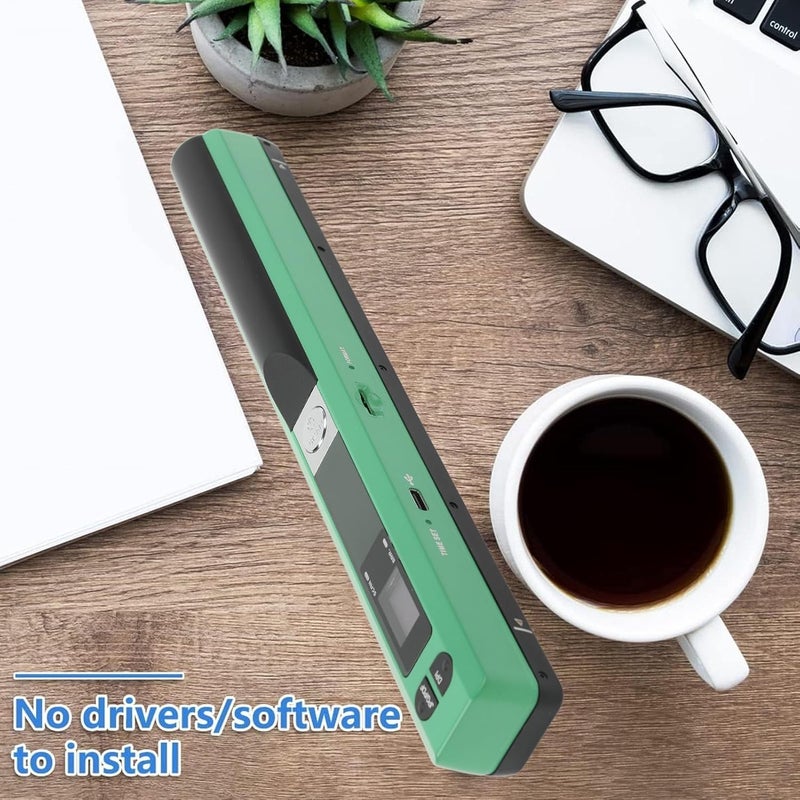 Marhynchus Portable Scanner Handheld Document Scanner with 300DPI 600DPI 900DPI Resolution Modes USB Connection for Business Home Office Use (Green) - Image 4